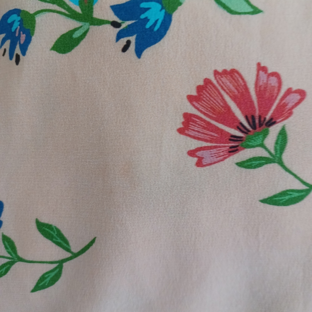 Johnny Was Peach Floral Midi Dress with Multicolor Accents - Picture 7 of 10